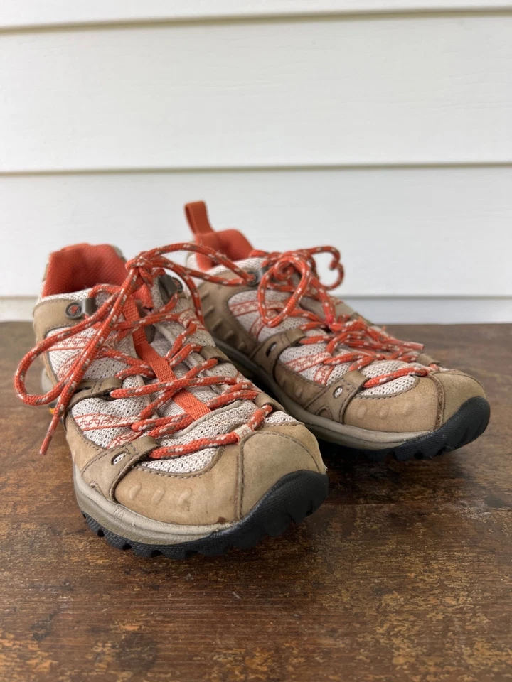 Zapatos de Senderismo Merrell para Mujer Talla 7 Suela Vibram Cuero Malla Tostado y Naranja Exterior Foto 1 de 4
