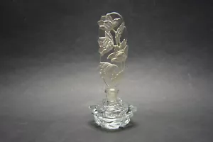 Antigua botella de perfume checa Art Deco, vidrio de cristal transparente Dauber - Imagen 1 de 7