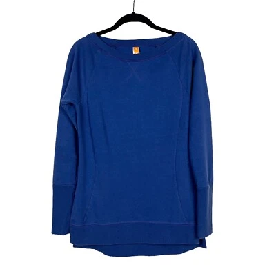 Толстовка женская Lucy размер XS синяя с вырезом лодочка длинным рукавом пуловер боковые прорези - Изображение 1 из 4