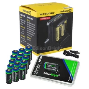 Nitecore i8 battery charger w/ 16 X RCR123A 16340 batteries for arlo cameras - Picture 1 of 12