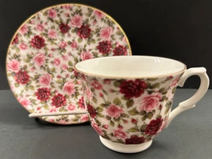 Tazza da tè e piattino Chintz Corona Trent Made in England mai usata 4 disponibili - Foto 1 di 3