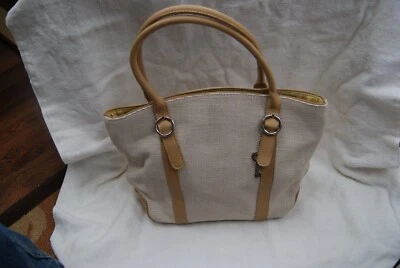 Bolso de mano Fossil, lino con ribete tostado Foto 1 de 4