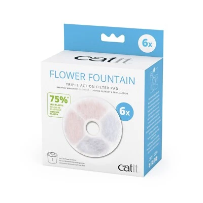 6er Catit Ersatzfilter - Trinkbrunnen Blume, Flower Fountain 75% weniger Plastik - Bild 1 von 2