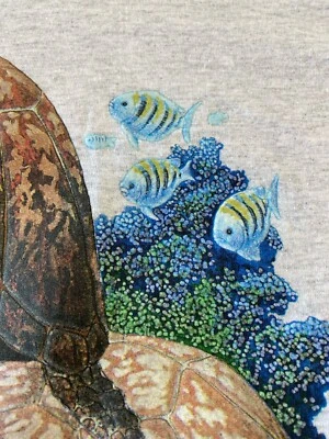 Vtg T Shirt Kitty Hawk NC Turtles Fish Game Day Tag Made In USA Single Stitch - Image 1 of 4