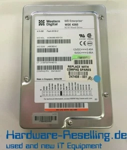 Wde 4360 Fast-SCSI-2 Hard Drive 4,3 GB 334129-001 WDE4360-6001D0 247408-001 - Afbeelding 1 van 1