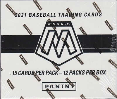 2021 Panini  Mosaic Baseball  sealed unopened cello box 12 packs 15 cards - Image 1 of 3