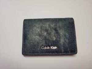 Calvin Klein Blue Faux Leather Bifold Card Wallet Holder Bag