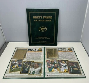 GREEN BAY PACKERS BRETT FAVRE 22KT GOLD CARDS SET W/ BOOK DANBURY MINT - Picture 1 of 7