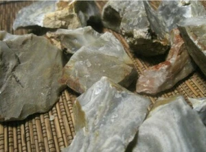 3 LIBBRE!!! USA OZARK CHERT SELT GRANDI PEZZI pietra grezza roccia fuoco primitivo - Foto 1 di 4