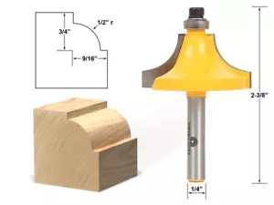 1/2 Zoll Radius rund über Perlenkante Formfräser Bit - 1/4 Zoll Schaft - Yonico 13176q - Bild 1 von 1