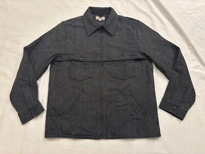 J.Crew Wallace & Barnes men's zip-front wool workshirt Shacket, Gray, Medium - Picture 1 of 11