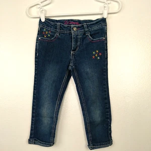 Z Cavaricci Jeans Girl's Size 8 W24 L16 Embroidery Blue Denim Pants - Picture 1 of 8