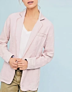NWT Anthropologie Michael Stars Pink Linen Blazer Jacket Size Large - Picture 1 of 4