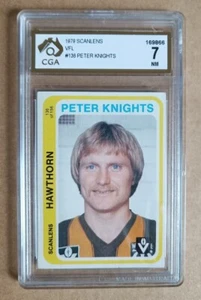 Peter Knights Scanlens 1979 - VFL AFL Card #136 - CGA 7 NEAR MINT not PSA - Picture 1 of 2