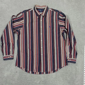 Vintage Ralph Lauren Shirt Mens XL  Blue Multicolor Striped Custom Fit 17 1/2 - Picture 1 of 7