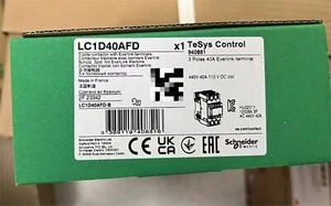 SCHNEIDER LC1D40AFD 3POLE CONTACTOR WITH EVERLINK TERMINALS NEW IN BOX DHL/UPS - Picture 1 of 1