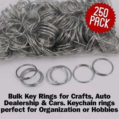 250 Pieces Split Key Rings Bulk for Keychain Key and Art Crafts 3/4 inch - Image 1 of 4