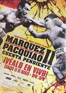 Original Manny Pacquiao vs. Juan Manuel Marquez II Spanish Boxing Fight Poster - Picture 1 of 1