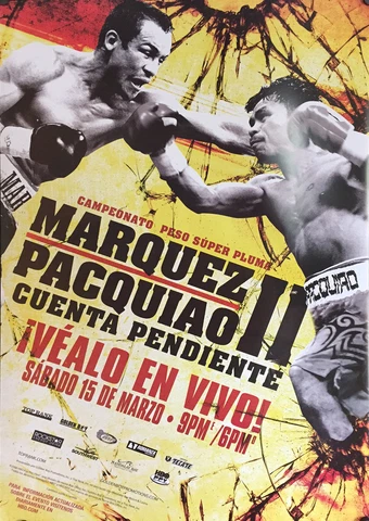 Original Manny Pacquiao vs. Juan Manuel Marquez II Spanish Boxing Fight Poster Cover