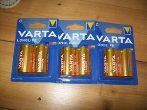 6 Batterien Baby-Zellen Größe C von Varta Longlife - Bild 1 von 1