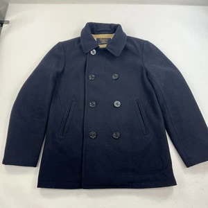 Chaquetón J.CREW Para Hombres Mediano Bayswater Aislado Lana Azul Doble Pecho Pesado - Imagen 1 de 15