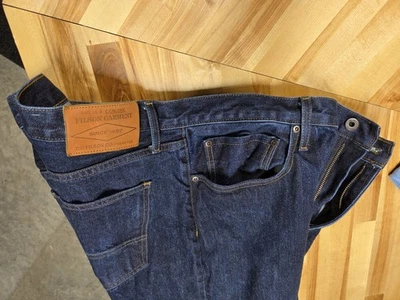 Filson Men's Straight Leg Denim Blue Jeans Dark Wash 40x34 - Image 1 of 4