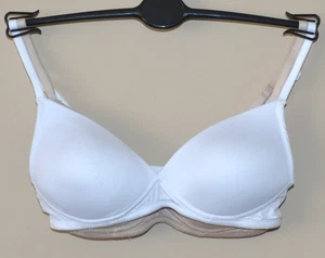 M&S GIRLS 2 PACK FIRSTBRA T SHIRT BRA NON WIRED SIZE 28A OPALINE MIX T339132A - Picture 1 of 2