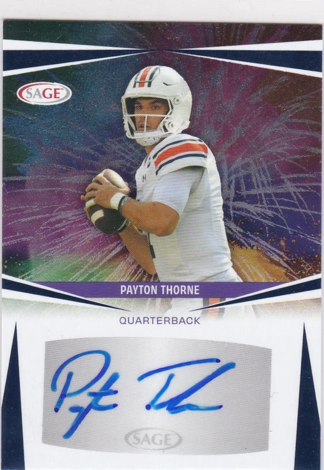 PAYTON THORNE 2025 SAGE High Series AUTO Silver #A-PT Auburn Tigers Bengals - Image 1 of 1