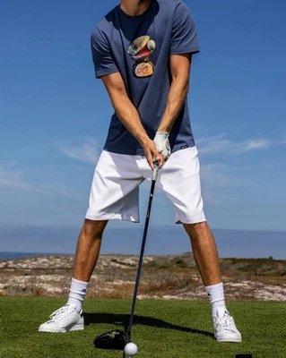 Шорты для гольфа мужские Adidas x Malbon белые плиссированные размер 33 IN7574 - Изображение 1 из 4