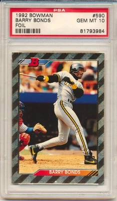 Bowman Barry Bonds 1992 (tarjeta de papel de aluminio) (#590) PSA10 PSA (#02) Foto 1 de 2