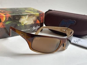 Maui Jim Peahi Polarized Sunglasses Redfish/Bronze Mirror Glass 202-70 Wrap New - Picture 1 of 5