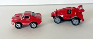 Vintage 1986 Micro Machine Red 1965 Ford Mustang & Red 301 Race Car w/Spoiler - Picture 1 of 8