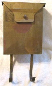Vintage~Mid-Century Brass MailboxNewspaper Holder~Wall Mount - Picture 1 of 12