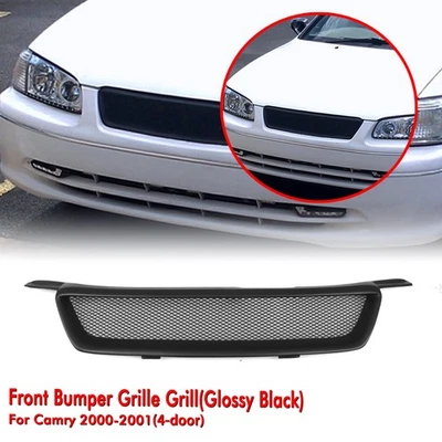 Front Bumper Grille Grill Mesh For Toyota Camry 4 Door 2000-2001 Matte Black 1PC - Imagem 1 de 4