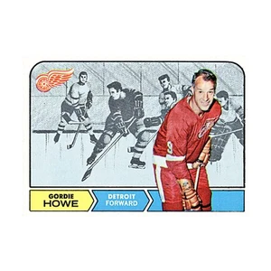 Tarjeta de hockey Gordie Howe Detroit Red Wings 1968 Topps - Imagen 1 de 2