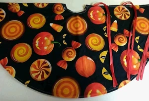Halloween 36" Árbol Falda Colorida Calabazas y Caramelos Maíz y Ojos de Gato Deslumbrante Bonita - Imagen 1 de 4