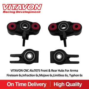 Vitavon Arrma 6S Fireteam Mojave infraction Alu7075 Front & Rear hubs Black - Picture 1 of 3
