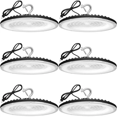 6 Pack 150W UFO Led High Bay Light,120VAC,21050LM 5000K Daylight Area Lightin... - Image 1 of 4