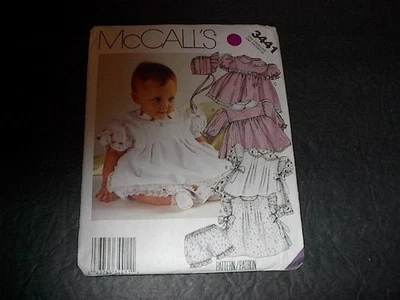 McCall's Pattern 3441 Infants' Dress, Pinafore, Panties and Bonnet  S, M, L  Unc - Image 1 of 3