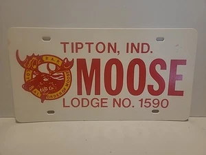 Lodge No 1590 Moose Booster Plastic License Plate Tipton Indiana P.A.P. - Picture 1 of 2