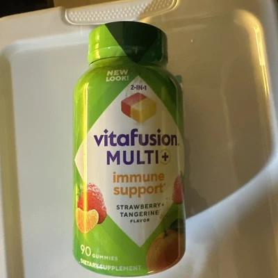 Vitafusion Multi+ Vitaminas Inmunes 2 en 1 90 Gomitas Mandarina y Fresa Foto 1 de 2