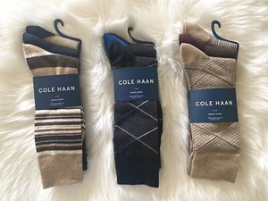 Cole Haan Men's 3 Pairs Crew Casual Dress Socks Size 7-12 - Picture 1 of 5
