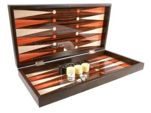 15" Simple Wood Grain Backgammon Set New! - Picture 1 of 1
