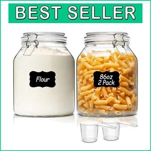 Large 86 oz Glass Mason Jars with Airtight Lid - Perfect for Pantry Organization - Picture 1 of 9