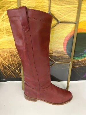女士的 Dexter 靴子牛仔及膝 6.5 M Oxblood 皮革骑行红色 — 第 1/4 张图片