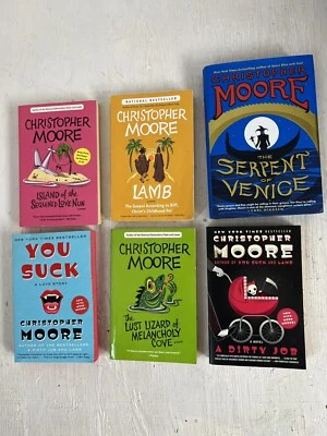 Christopher Moore lot of 6 BOOKS LAMB YOU SUCK Dirty Job Serpent Venice Etc - Image 1 of 4