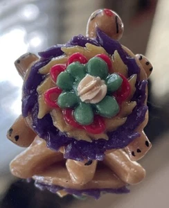 VTG Turtle Handmade Brooch Resin? Small Multicolor Adorable - Picture 1 of 8