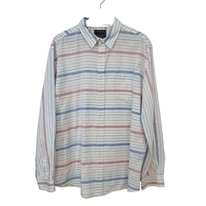 Straight Faded Shirt Men XL Stripe Button Up Lightweight Beachy Casual Work - Picture 1 of 8