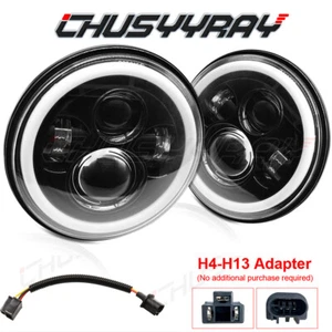 7 inch Round LED Headlights Hi/Lo Lamp upgrade for Ford F100 Mustang Bronco - Foto 1 di 13