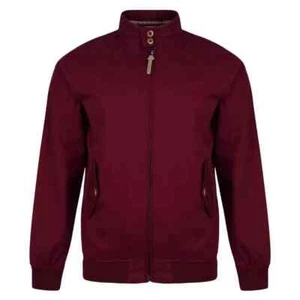 Lambretta Harrington Bomber Jacket Mens LARGE Cotton BURGUNDY - Picture 1 of 1